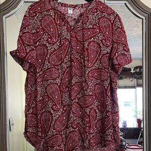 Old Navy Burgundy Paisley Blouse